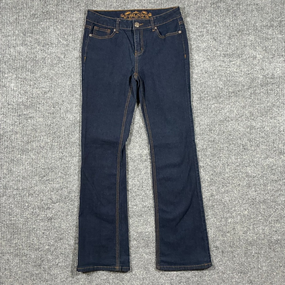 Wax Jean Womens Bootcut Jeans Size 11 Dark Wash Denim Stretch Low Rise